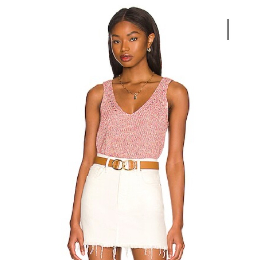 Revolve John + Jenn Peta Crochet Tank Top Medium‎ Rainbow Prism Granny Knit